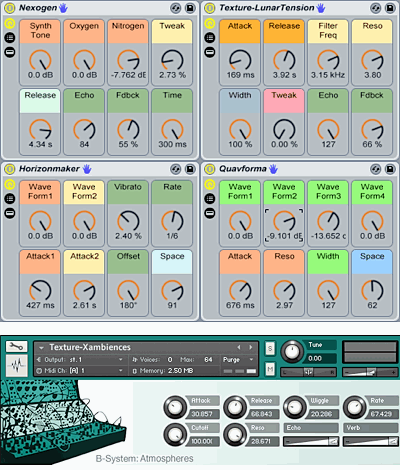 The B-system Interface in Ableton Live and Kontakt