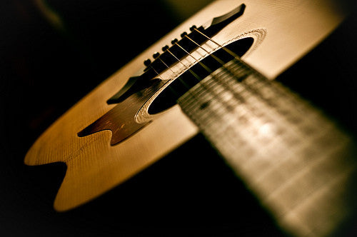 An acoustic guitar was stereo recorded and programmed as an Ableton Live Pack, Kontakt and Logic Instrument.