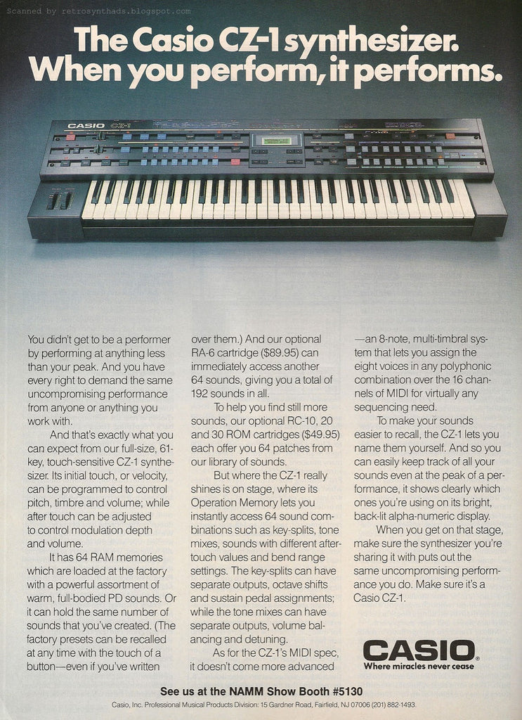 The original Casio CZ-1 was multi-sampled and programmed as an Ableton Live Pack and Kontakt Instrument