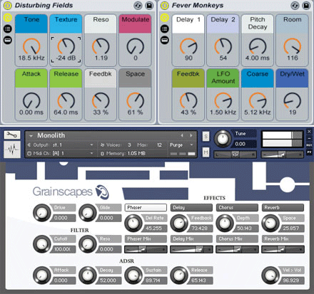 The Grainscapes Ableton Live Pack and Kontakt Instrument interfaces