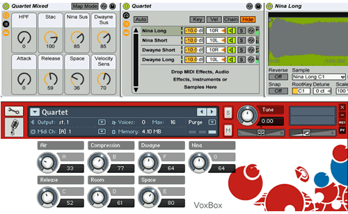 The VoxBox Ableton Live Pack and Kontakt Interface.