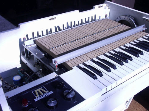 An original Mellotron was recorded with flutes, recorders and cello tapes.