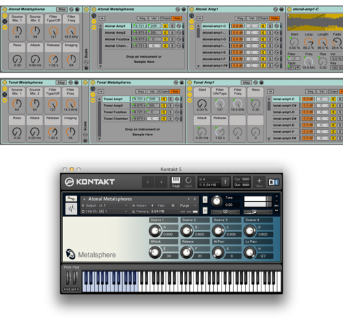 The Metalsphere Ableton Live Pack and Kontakt Interface.